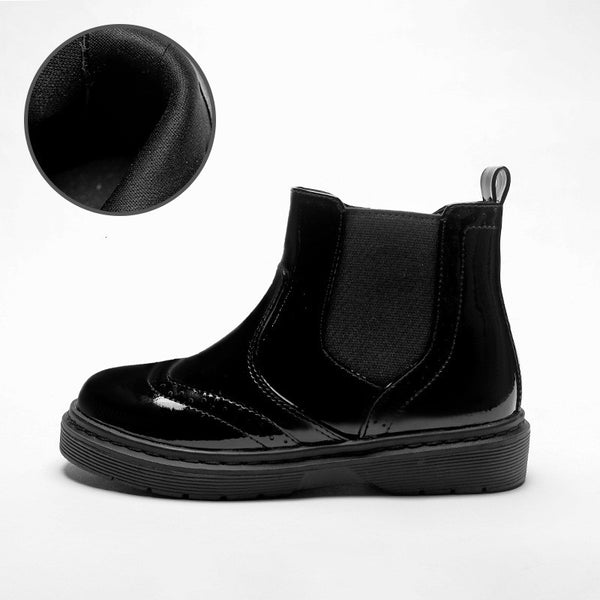 Botas Cortas Negras para Niñas con Cierre Lateral