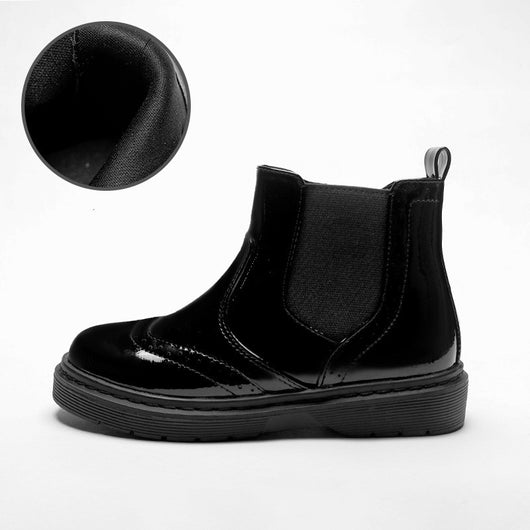 Botas Cortas Negras para Niñas con Cierre Lateral - Image 2