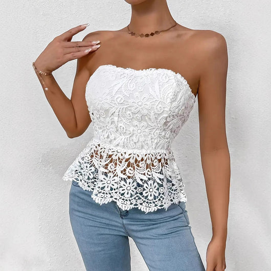 Blusa Sin Mangas con Encaje Bordado - Image 3