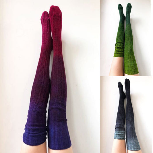 Calcetines Largos Tie-Dye Tejidos hasta la Rodilla para Mujer