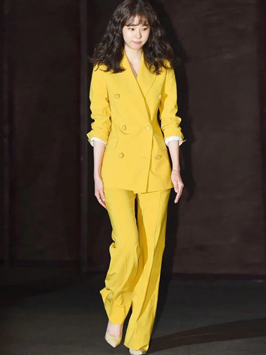 Traje Ejecutivo Amarillo Dos Piezas para Mujer - Image 8