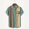 Camisa Hawaiana de Rayas con Cierre de Hebilla para Hombre