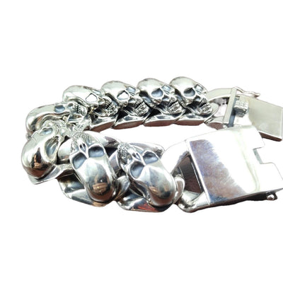 Pulsera de Plata S925 Calavera y Pluma para Hombre - Image 8