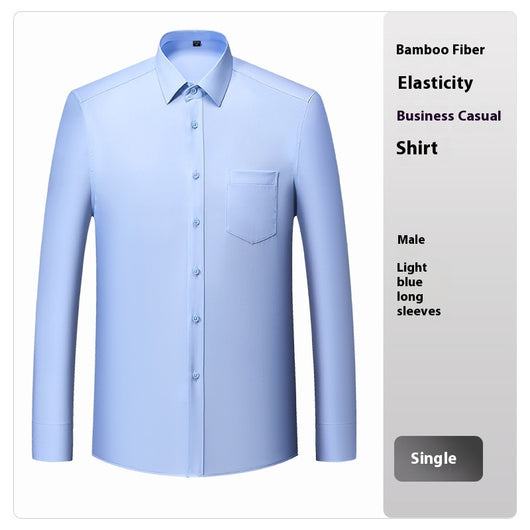 Camisa Profesional de Fibra de Bambú Blanca para Hombre - Image 4