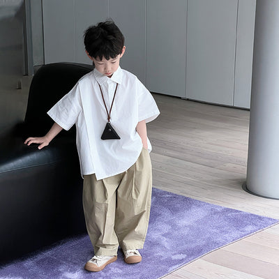 Camisa Blanca de Manga Corta para Niño - Comodidad de Verano - Image 6