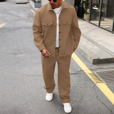 Conjunto Otoñal de Chaqueta y Pantalón Cargo para Hombre
