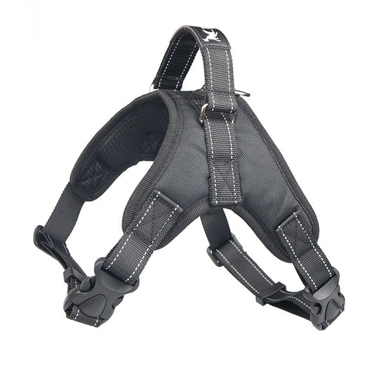 Blue and black mesh dog harness with adjustable straps, a D-ring for leash attachment, and a quick-release buckle. - Image 5