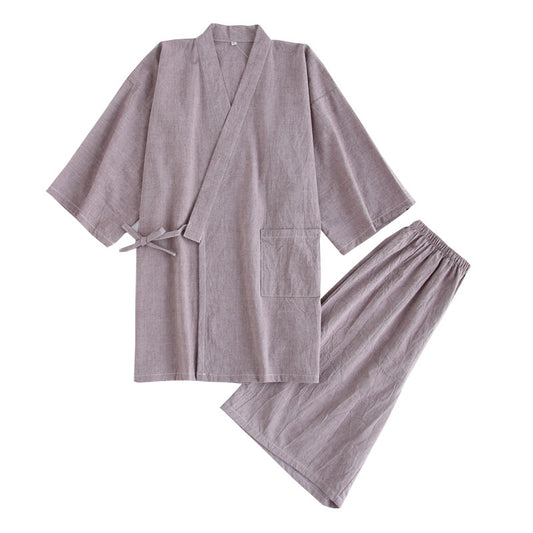 Pijama Kimono Japonés para Hombre Manga Corta con Pantalones Cortos - Image 2
