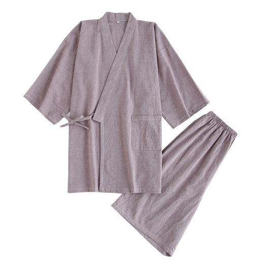 Pijama Kimono Japonés para Hombre Manga Corta con Pantalones Cortos - Image 2