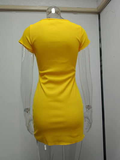 Vestido Corto con Botones de Corte Cadera - Estilo Europeo y Americano - Image 36