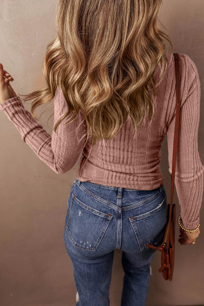 Blusa Elegante de Manga Larga con Botones en Colores Sólidos - Image 18