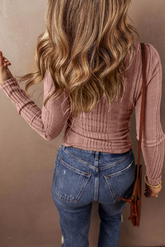 Blusa Elegante de Manga Larga con Botones en Colores Sólidos - Image 18