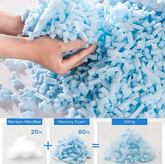 Almohada de Espuma Viscoelástica con Textura Refrescante y Patrón de Piedra Azul - Image 11