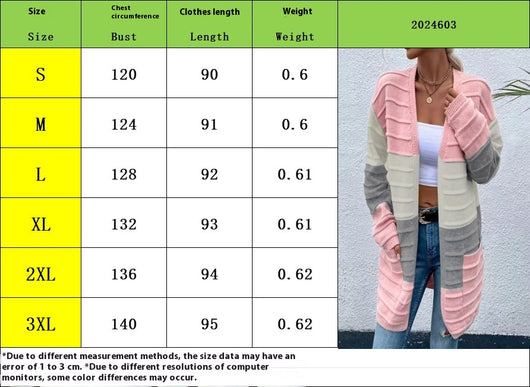 Cardigan Rayado de Moda para Mujer con Bolsillos Grandes - Abrigo Versátil Otoño Invierno - Image 18