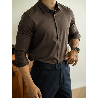 Camisa de Lana Modal Estilo Old Money para Hombre - Image 3