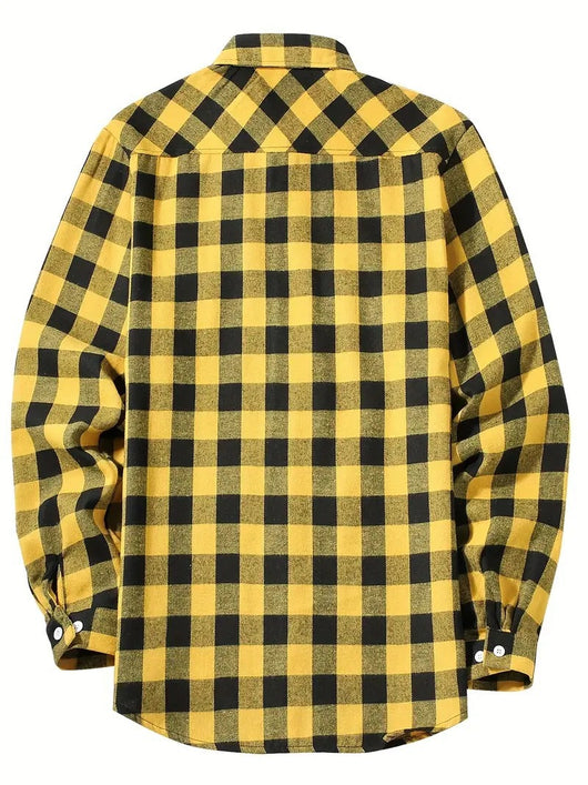Camisa Cuadriculada Holgada de Polar para Hombre - Image 24