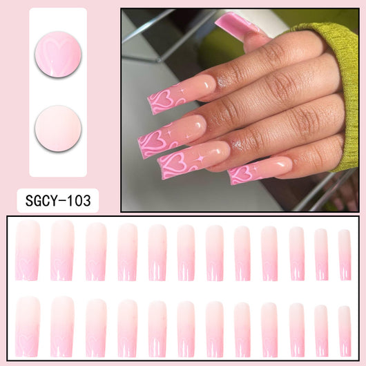 Uñas Postizas Degradado Floral con Efecto Espejo Electroplatado - Image 31