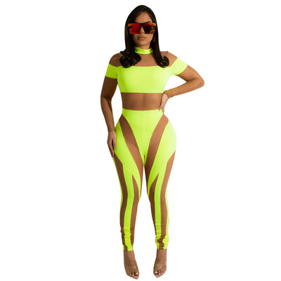 Jumpsuit Transparente con Detalles de Malla para Fiesta - Image 4