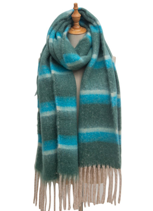 Bufanda Gruesa de Rayas con Flecos para Hombre y Mujer - Image 25