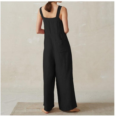 Mono Ancho de Algodón y Lino para Mujer con Bolsillos - Image 2