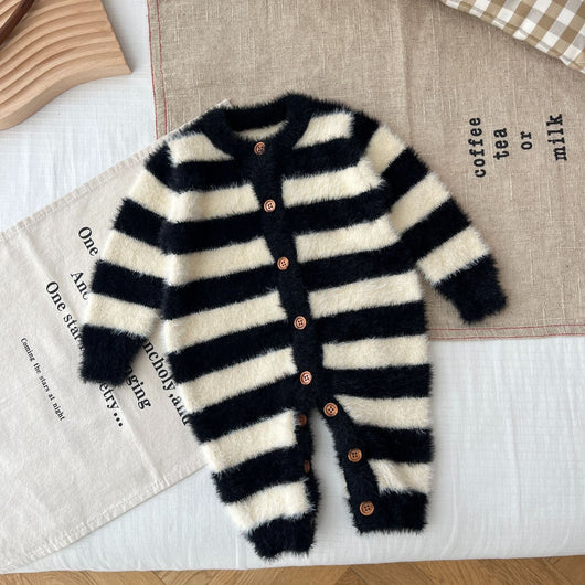 Pijama Enterizo para Bebé con Pelaje de Visón y Rayas - Image 21