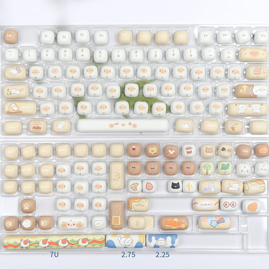 Juego Completo de Keycaps Gato Steamed Bread 7u Complementario - Image 4