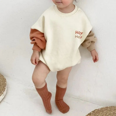Body Infantil Estilo Coreano con Mangas Bicolor Estampado - Image 3