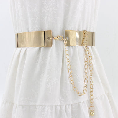 Cinturón Cadena Metálica para Vestidos - Accesorio Versátil para Mujer
