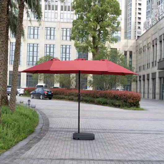 Paraguas Doble Cabeza con Columna Central - Protección Solar Profesional