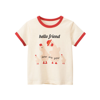 Camiseta Infantil Estilo Coreano de Manga Corta
