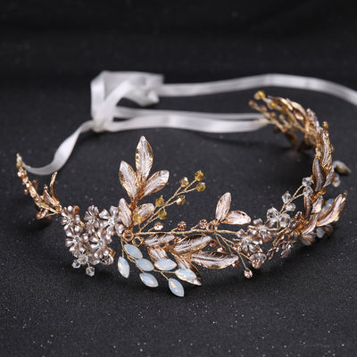 Diadema Artesanal de Hoja de Oro para Novia - Image 19