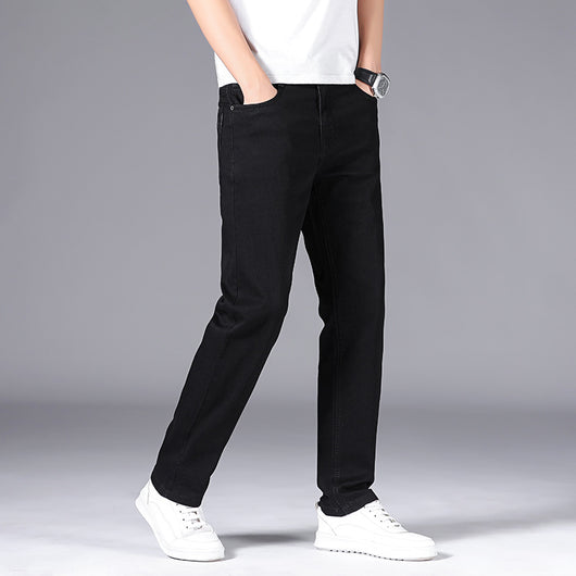 Pantalones Vaqueros Holgados Talla Grande Estilo Dad Jeans Casual Hombre Negro - Image 11