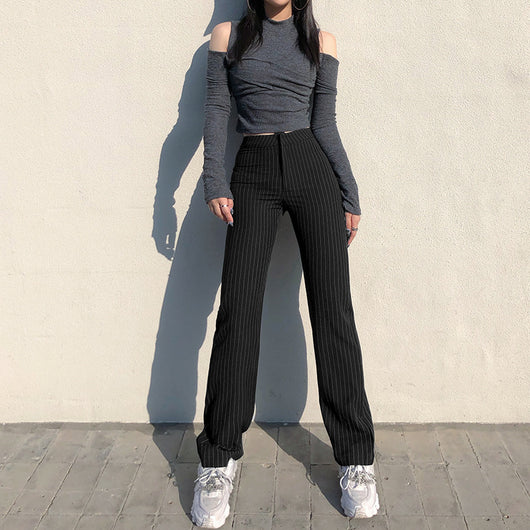 Pantalón Recto Mujer Diseño a Rayas Estilo Moderno - Image 5