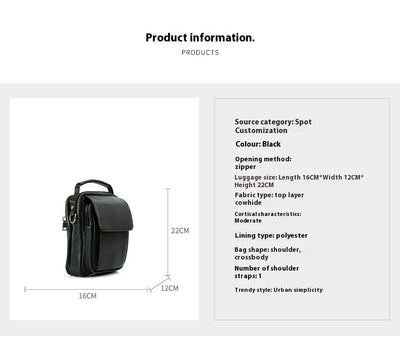 Bolsa Mensajera de Cuero Genuino Retro - Estilo Casual para Hombre - Image 6