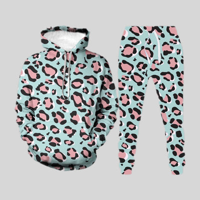 Conjunto de Sudadera y Pantalón Holgado con Impresión Digital 3D - Image 9
