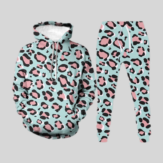 Conjunto de Sudadera y Pantalón Holgado con Impresión Digital 3D - Image 9