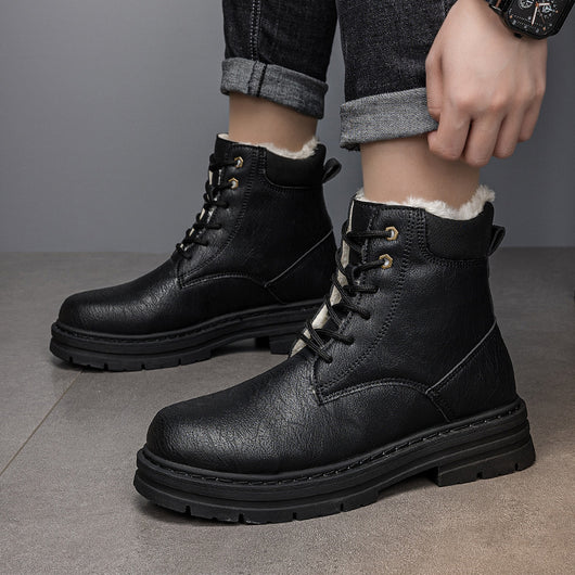Botas Vaqueras Western para Hombre Invierno Cálidas Suela Gruesa Estilo Retro - Image 18
