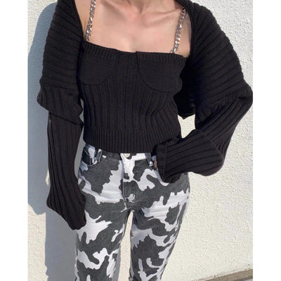 Conjunto de Dos Piezas Tejido para Mujer - Estilo Europeo - Image 21