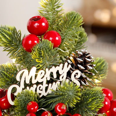 Adornos Navideños LED Piñas de Pino Miniatura Norbison para Árbol de Escritorio - Image 4