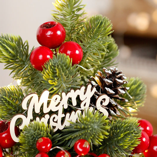 Adornos Navideños LED Piñas de Pino Miniatura Norbison para Árbol de Escritorio - Image 4