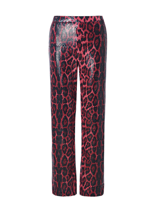 Pantalones Rectos Estampado Leopardo con Lentejuelas - Diseño Europeo - Image 28