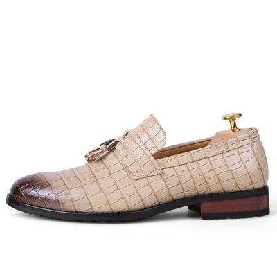 Zapatos de Cuero Estilo Coreano con Punta y Borla para Hombre - Image 14