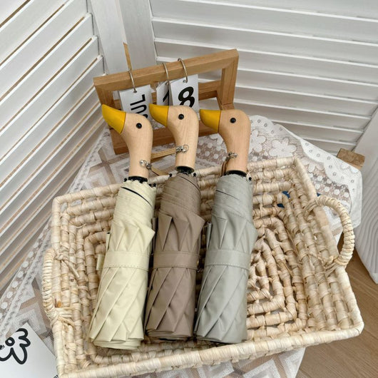 Paraguas Plegable Personalizado con Cabeza de Pato - Protección UV Total y Resistente al Clima