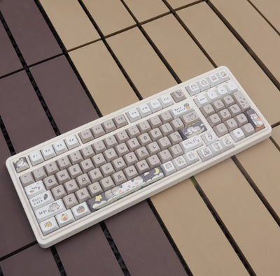 Keycaps Temática de Ratón Gris Lechoso para Teclado Mecánico