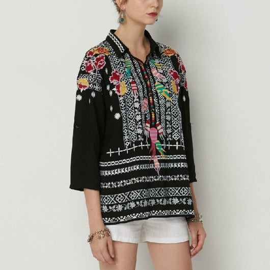 Blusa Suelta de Algodón