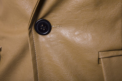 Blazer Ejecutivo de Cuero PU con Botón Simple - Image 8