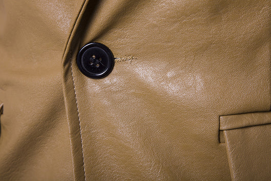 Blazer Ejecutivo de Cuero PU con Botón Simple - Image 8