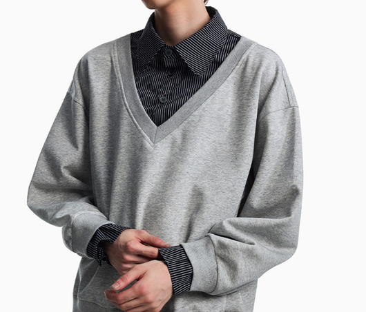 Suéter Hombre Cuello Camisero Tartán Otoño Efecto Dos Piezas - Image 2