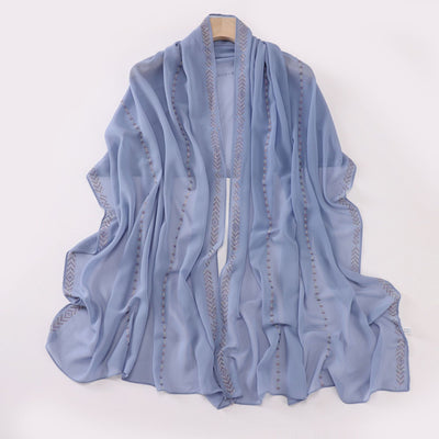 Pañuelo de Gasa de Perlas para Mujer - Elegancia Moderna - Image 11