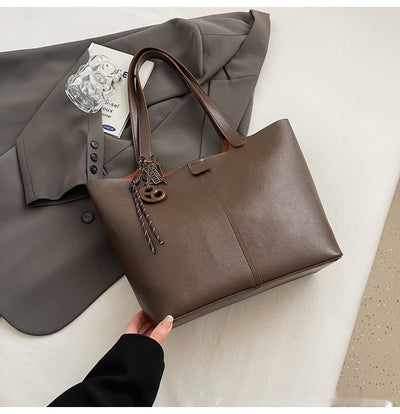 Bolsa Tote Retro Texturizada de Gran Capacidad para el Hombro - Image 18